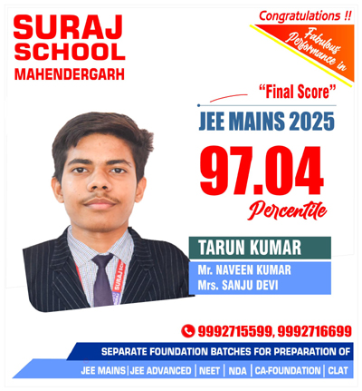 Suraj School in JEE 2025